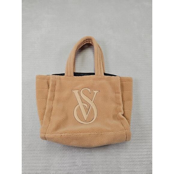 Victoria's Secret Handbags - Victorias Secret Tote Bag Tan Fuzzy Shoulder Tote Purse